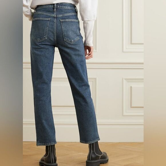 Agolde Wilder Mid-Rise Straight Leg Denim Jeans In Hype Size 32 NWT - Picture 2 of 14
